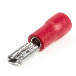 Terminal faston hembra rojo de 3,8mm para cable de 0,5 1,5mm², corriente máxima 10A