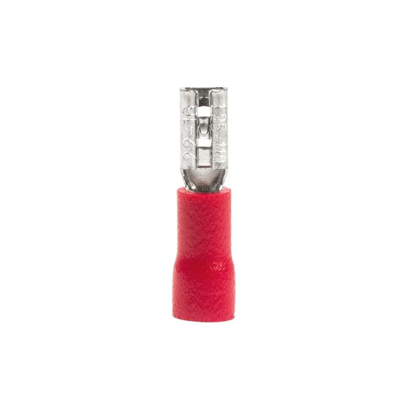 Terminal faston rojo hembra de 3,8mm para cable de 0,5 1,5mm², 10A