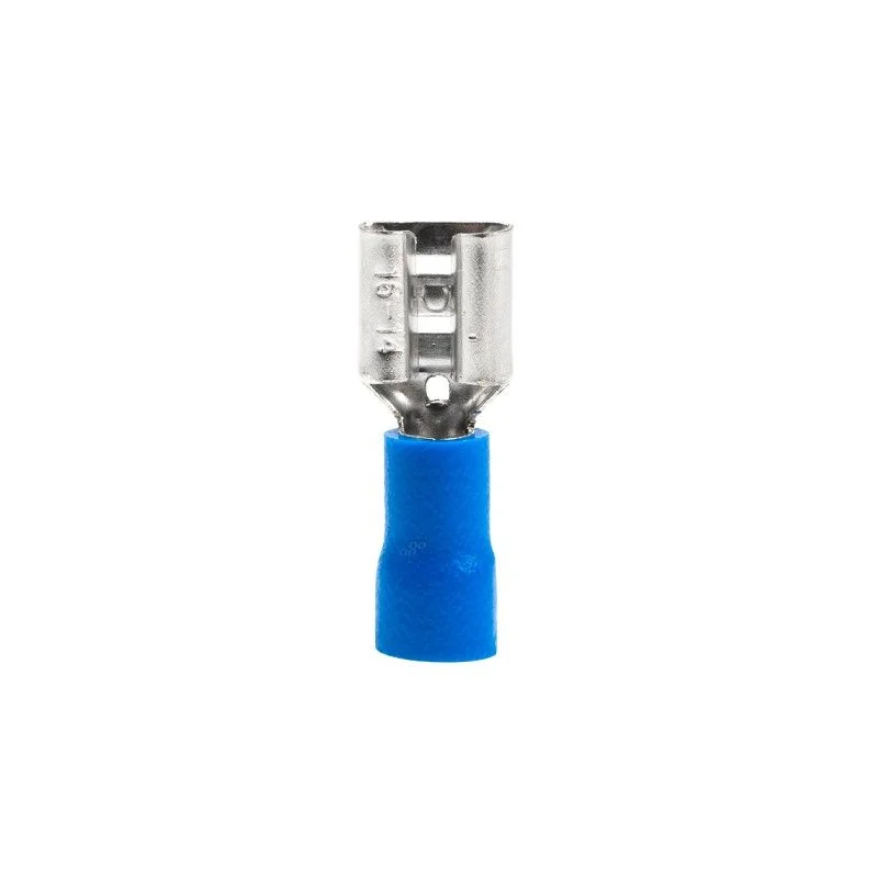 Terminal faston azul hembra de 7,4mm para cable de 1,5 2,5mm², 15A corriente máxima