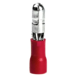 Terminal redondo rojo macho de 4mm para cable de 0,5 1,5mm², 10A