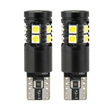 Pareja de bombillas LED tipo W5W T10, 12V/24V color blanco