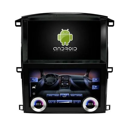 Radio navegador, pantalla doble de 10"+10", Toyota Land Cruiser 100 GX, LC 100, año 2002 2007, Android 13