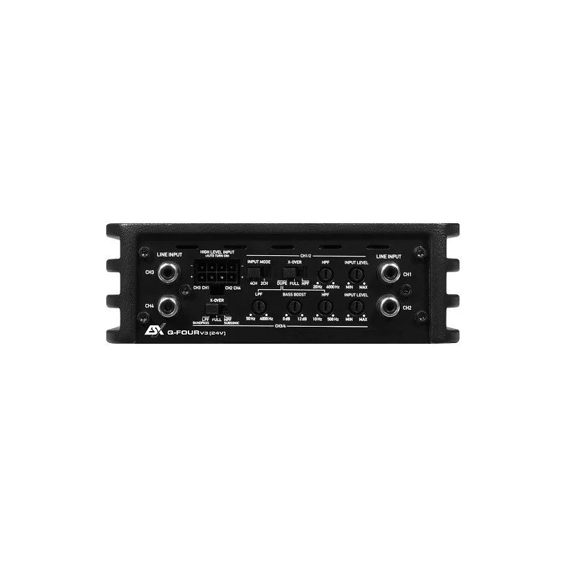ESX Audio Q FOURV3(24V), amplificador digital, tamaño 150 x 50 x 220 mm