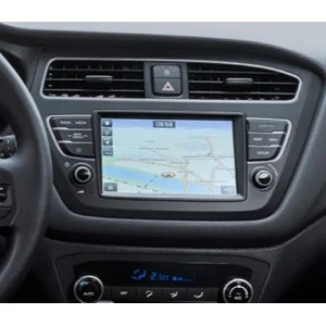Marco radio Hyundai i20 2018 2020 Modelos con interruptor de luces de emergencia cuadrado.
