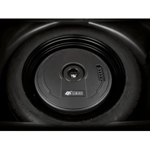 ESX Audio V1100AV2, subwoofer auto amplificado, 28cm, para hueco de rueda de repuesto de llanta 15"