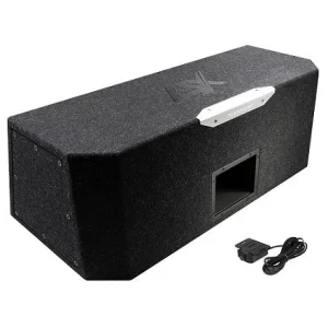 ESX Audio DBX208BPA, caja activa con doble subwoofer, 20cm, sin tapa, sistema bandpass