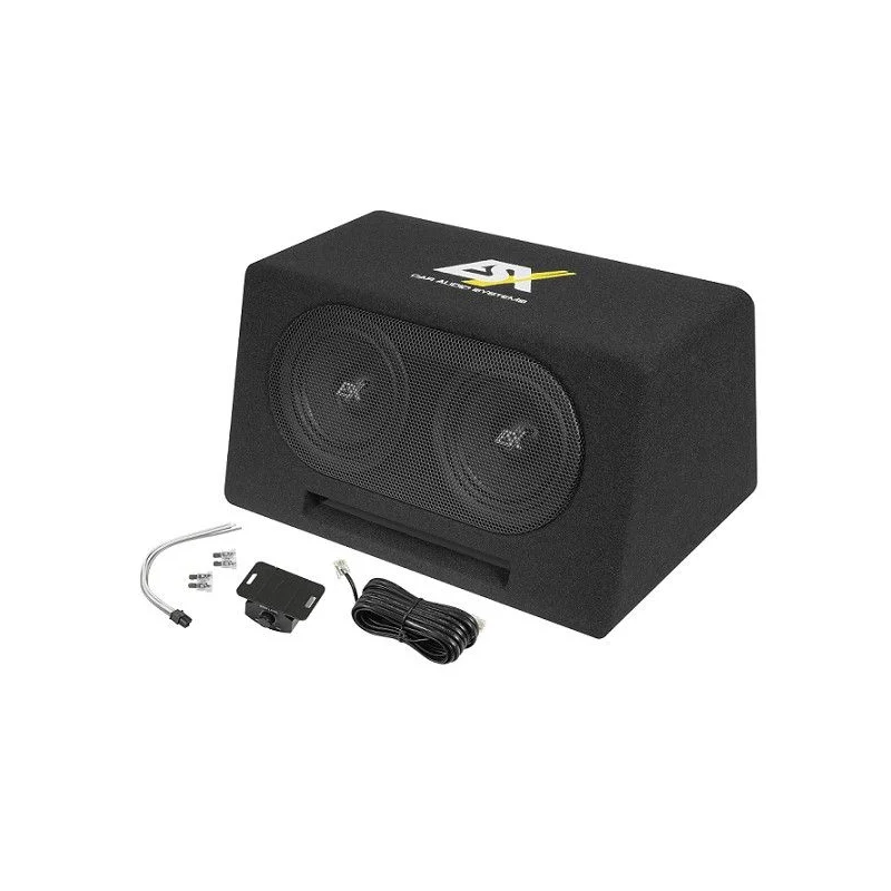 ESX Audio DBX206A, subwoofer doble auto amplificado, 2x16,5cm, con caja Bass Reflex