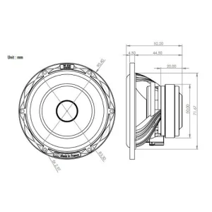 Blam Audio S3N50, medidas altavoces medios 3"