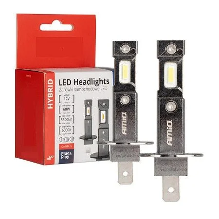 Juego de bombillas LED H1, 6000K, potencia 60W