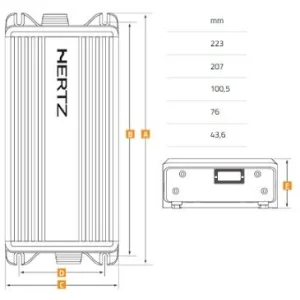 Hertz HMP4D, medidas amplificador marino