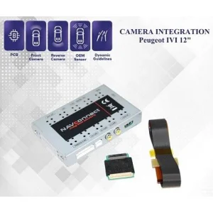 Interface cámara delantera/trasera, Citroen, Peugeot, Toyota, Fiat y Opel (2024 presente) para sistema navegación IVI 12".