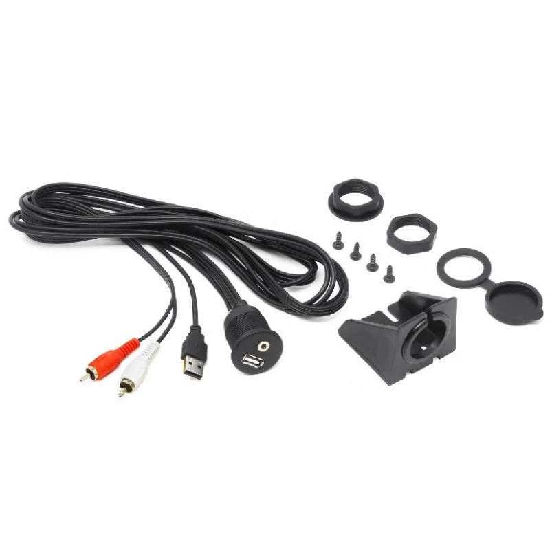 Hertz HMA USB AUX IN cable extensión jack water proof de 2m para radio marino