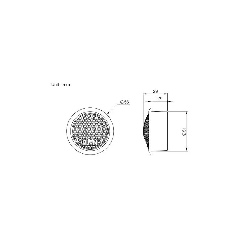 Blam Audio LT25, medidas tweeters de 1"