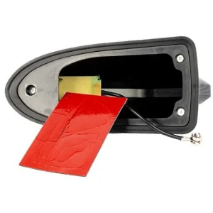 Accesorio de antena universal, negro brillante, tipo aleta tiburón para techo de coche.