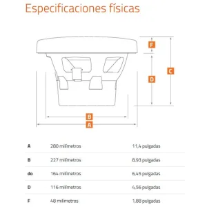 Subwoofer marino Hertz HMS 10 S4 LD SW de 10", medidas