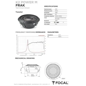 Focal FRAK, especificaciones y medidas, pareja de tweeters de 32mm.