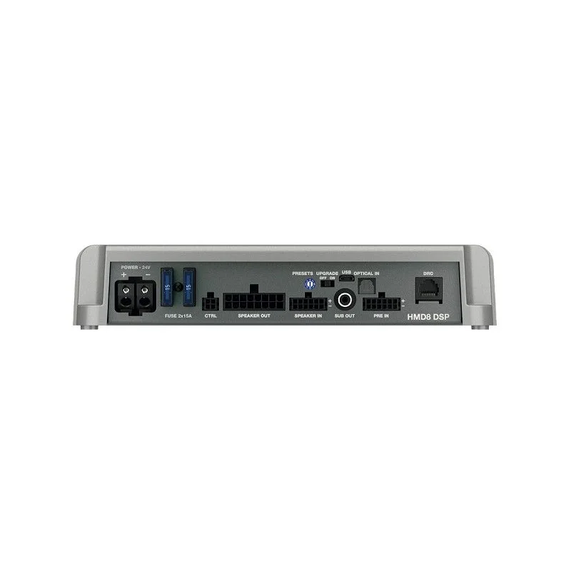 Amplificador marino 24V Hertz HMD8 DSP 24V, con DSP integrado de 8 canales de salida