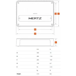 Hertz VENEZIA V5, medidas de amplificador marino