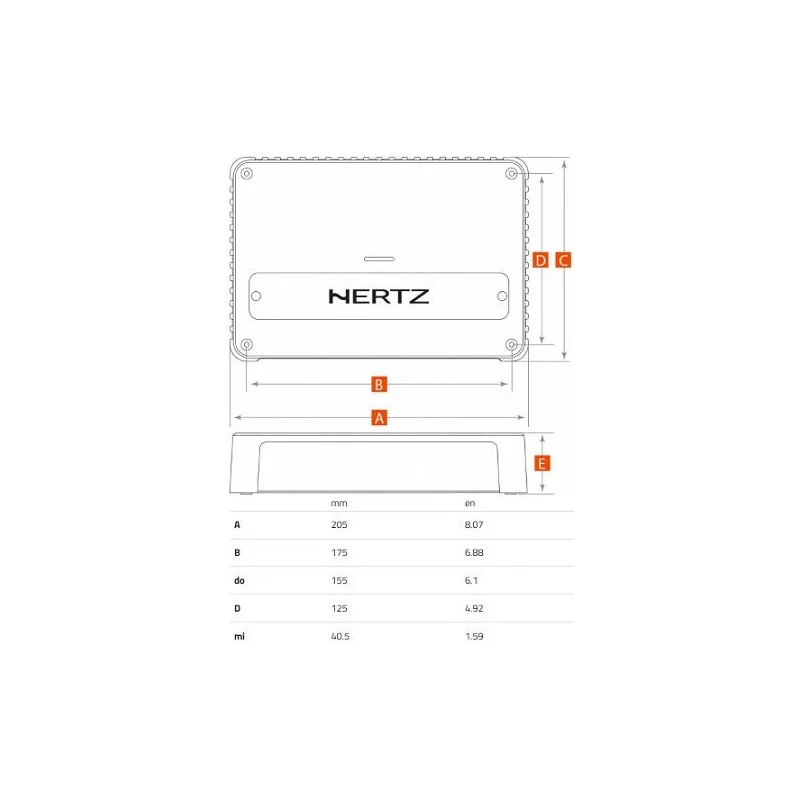 Hertz VENEZIA V4C, medidas de amplificador marino