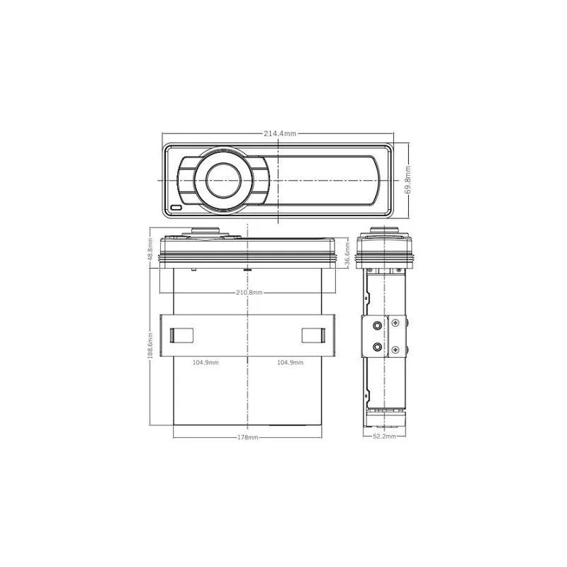 Aquatic AV AQ MP 5BT H, medidas de radio con Bluetooth y USB