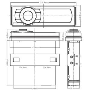 Aquatic AV AQ MP 5BT H, medidas de radio con Bluetooth y USB