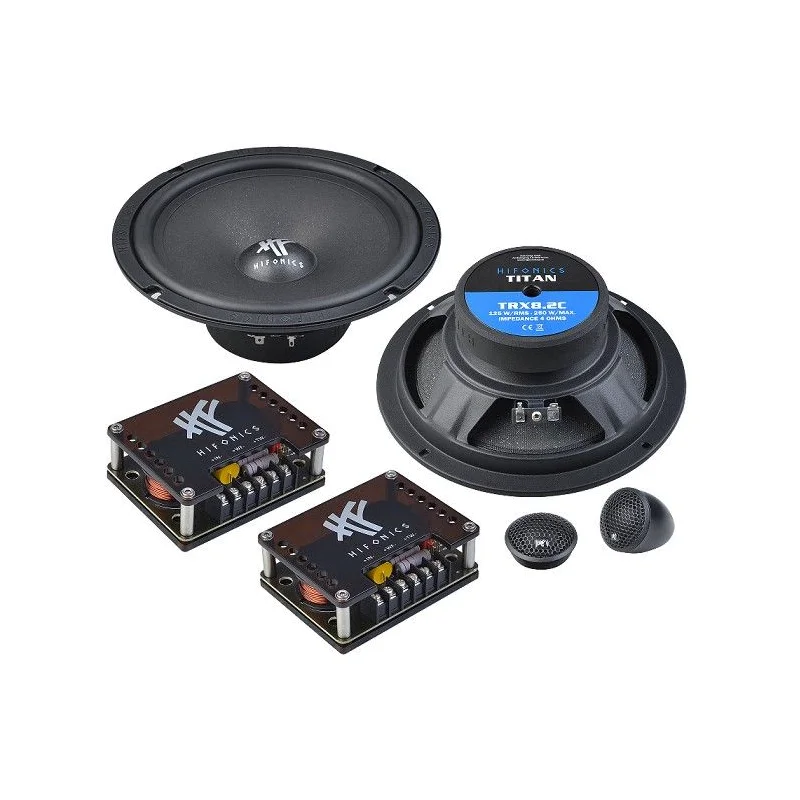 Hifonics TRX8.2C, altavoces 8", 2 vías, potencia máx. 250W