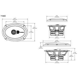 RockFord Fosgate T1693, Altavoces 6X9, 3 vías, potencia RMS 100W