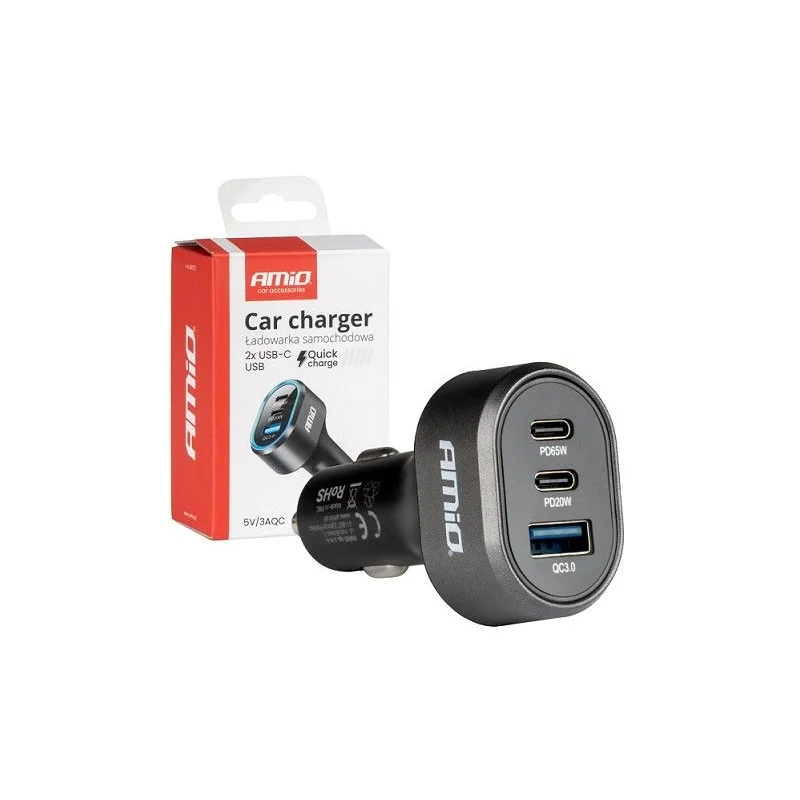 Cargador de coche USB 3.0, 12/24V, 85W, carga rápida
