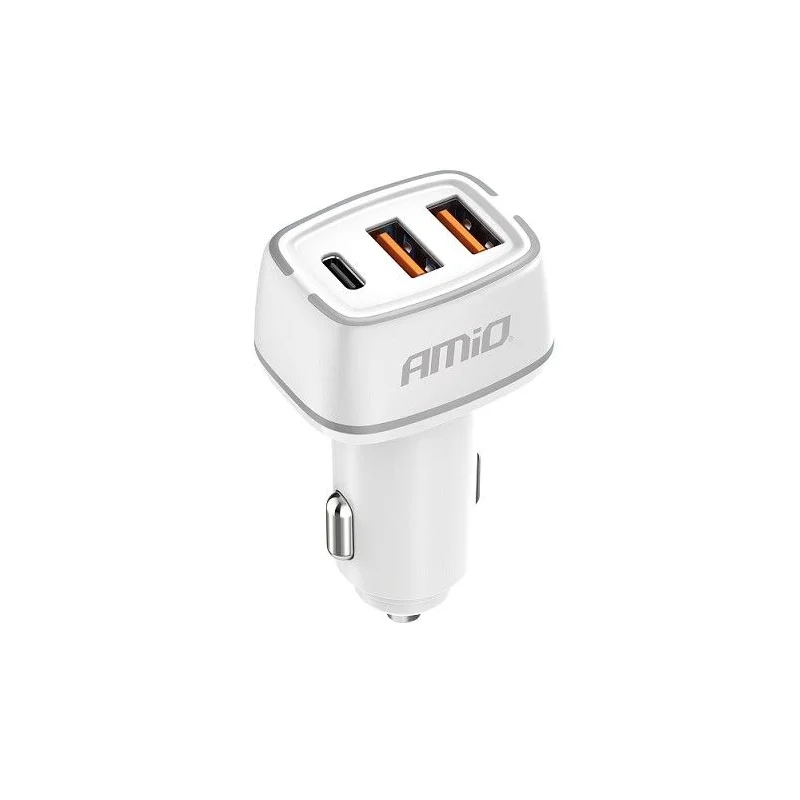 Cargador de coche rápido 1xUSB C, 2xUSB 12/24V, 32W