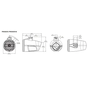Altavoces marinos Rockford Fosgate Punch PM282W, medidas
