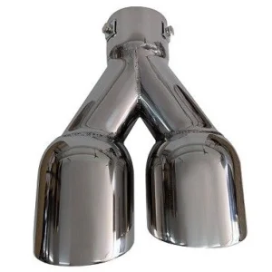 ACT COL 5061, cola de escape doble en acero inoxidable, 89 mm diámetro