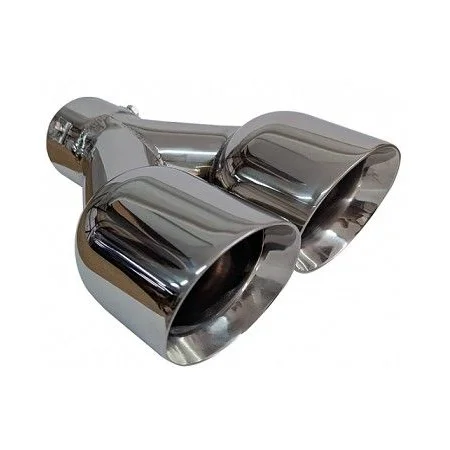 ACT COL 5061, cola de escape con salida doble, universal en acero inox