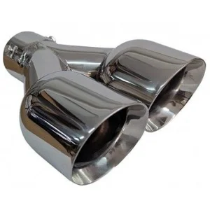 ACT COL 5061, cola de escape con salida doble, universal en acero inox