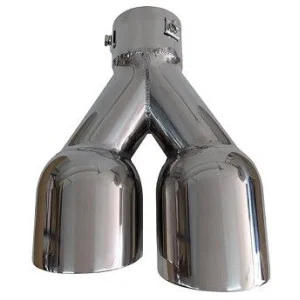 ACT COL 5060, cola de escape doble en acero inoxidable, 89 mm diámetro
