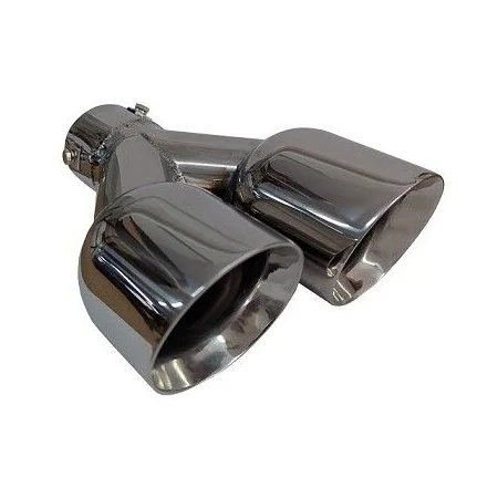 ACT COL 5060, cola de escape con dos salidas, universal, acero inox, para lado izquierdo