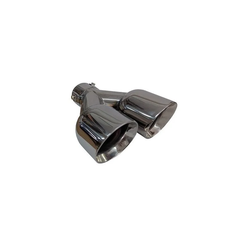ACT COL 5060, cola de escape con dos salidas, universal, acero inox, para lado izquierdo