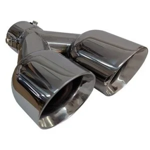 ACT COL 5060, cola de escape con dos salidas, universal, acero inox, para lado izquierdo