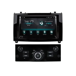 Radio navegador Peugeot 407 con Android 15, color negro.