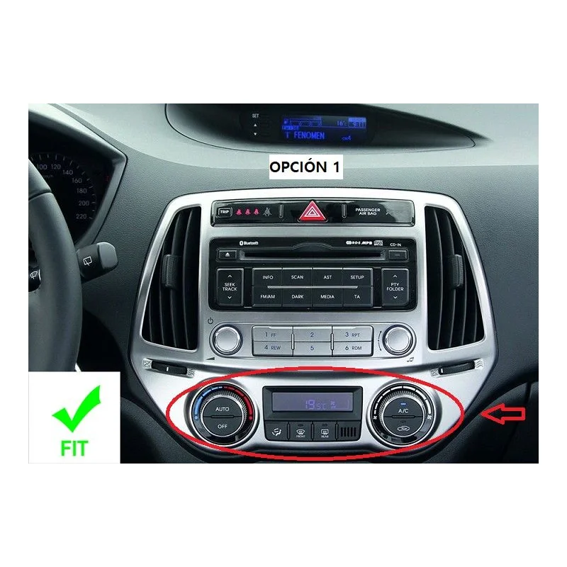 Radio navegador Hyundai i20 (2008 2014) (Aire acondicionado automático)