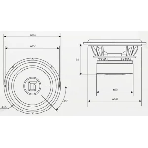 Woofers Gladen Audio SIGMA 165, medidas