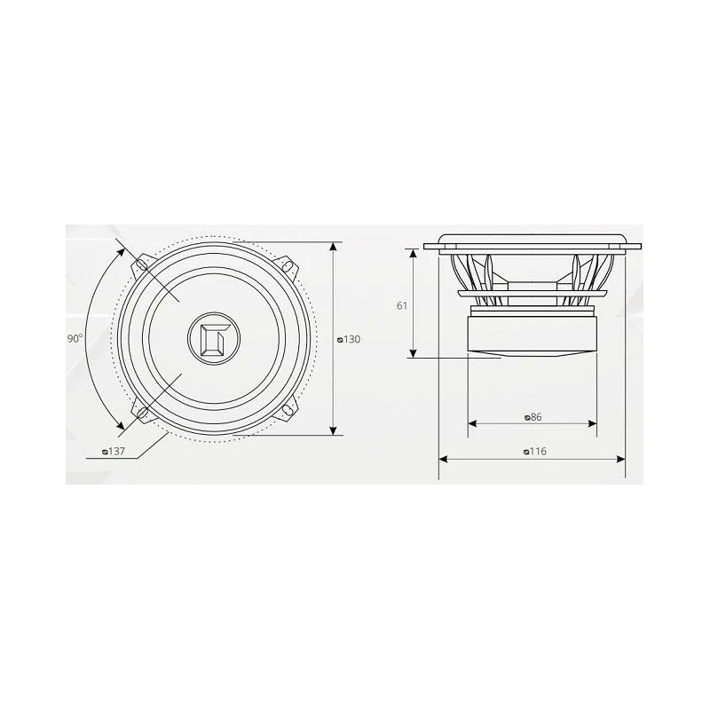 Woofers Gladen Audio SIGMA 13cm, medidas