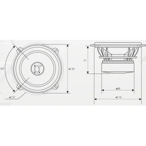 Woofers Gladen Audio SIGMA 13cm, medidas