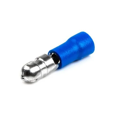 Terminal redondo macho azul de 5mm para cable de 1,5 2,5mm², corriente máxima 15A