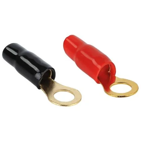 Terminal aislado rojo/negro de 10mm², bañado en oro