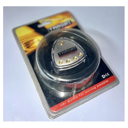 Target Audio ZPT 301, distribuidor de masa, 1x entrada cables sección 4 AWG y 4x salidas cables sección 8 AWG