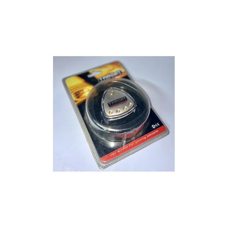 Target Audio ZPT 301, distribuidor de masa, 1x entrada cables sección 4 AWG y 4x salidas cables sección 8 AWG