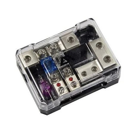 ESX Audio DFD2/2G, distribuidor porta fusible y masa 2 entrada 50mm, 2 salidas 25mm