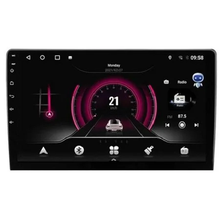 Radio navegador con pantalla de 10", o de 9", tamaño 1 DIN. Carplay Android Auto.