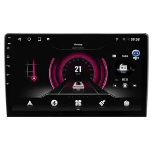 Radio navegador con pantalla de 10", o de 9", tamaño 1 DIN. Carplay Android Auto.