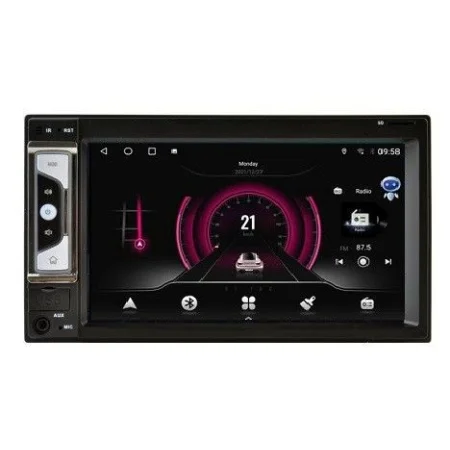 Radio navegador Carplay con pantalla 6.2", Android 15, 2 DIN universal